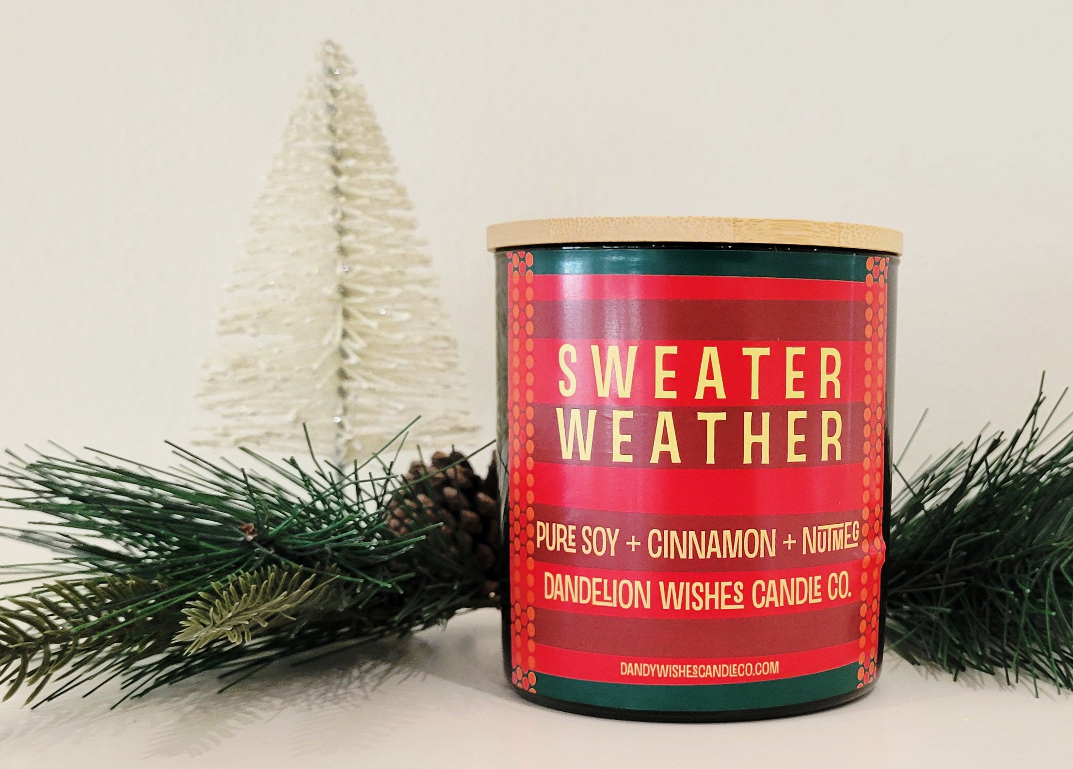 HOLIDAY EDITION 8 oz. Green Jar with Vintage Christmas Type Label