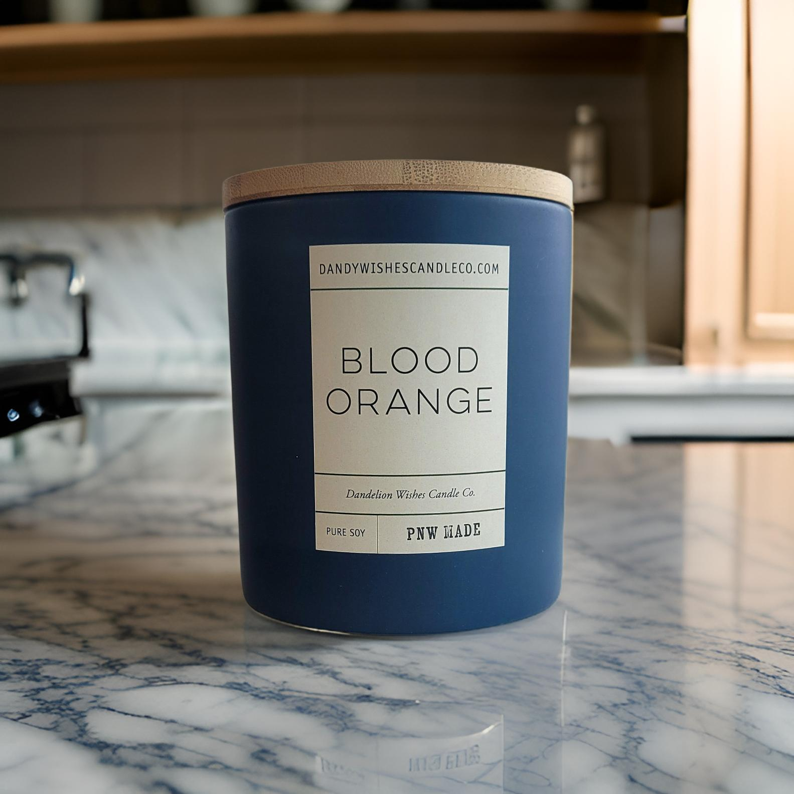 Denim Color Ceramic Jar Candle with Wood Lid