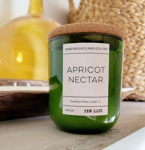 Green Glass Jar Candle with Fitted Cork Lid
